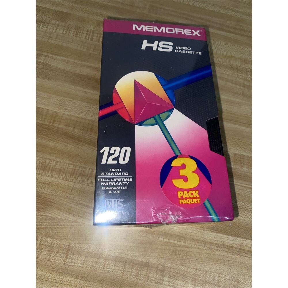 MEMOREX 120 HS 6 HOUR HIGH STANDARD video cassette VHS TAPES 3 Pack BRAND NEW!